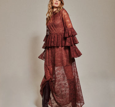 Vestido Rêves d'Or chocolate