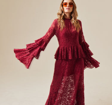 Vestido Rêves d'Or Guinda