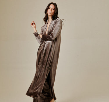 Kimono terciopelo chocolate