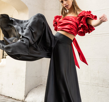 BLACK PALAZZO TROUSERS