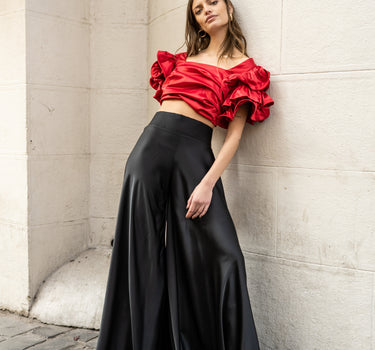 BLACK PALAZZO TROUSERS