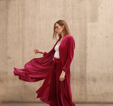 Kimono terciopelo fucsia