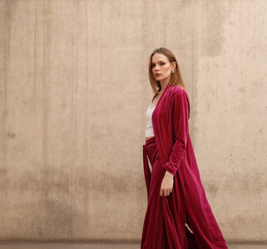 Kimono terciopelo fucsia