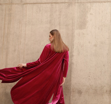 Kimono terciopelo fucsia