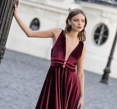 Agatha Burgundy dress