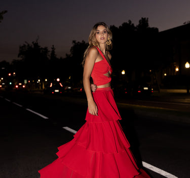 Falda Vuelos Margarita Roja