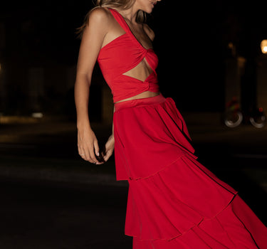 Falda Vuelos Margarita Roja