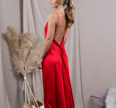 Vestido Colomba Rojo Anaranjado