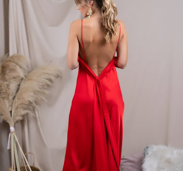 Vestido Colomba Rojo Anaranjado