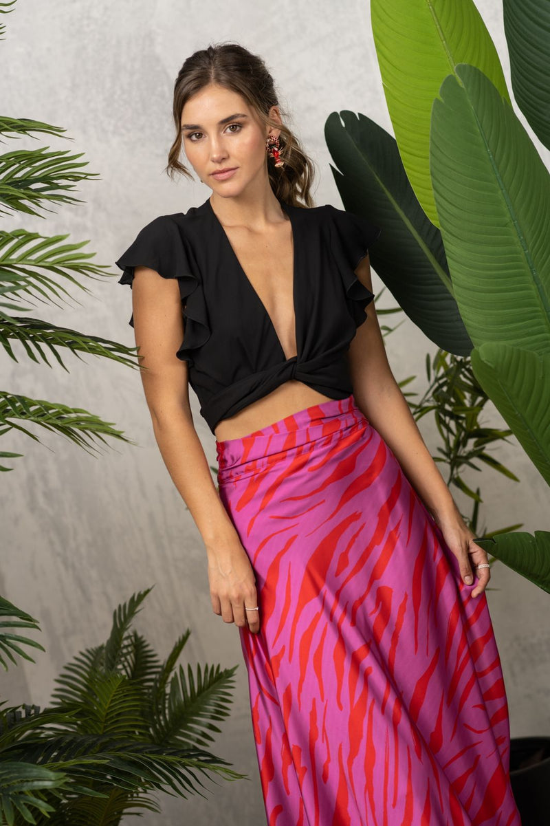 Fuchsia Zebra Skirt