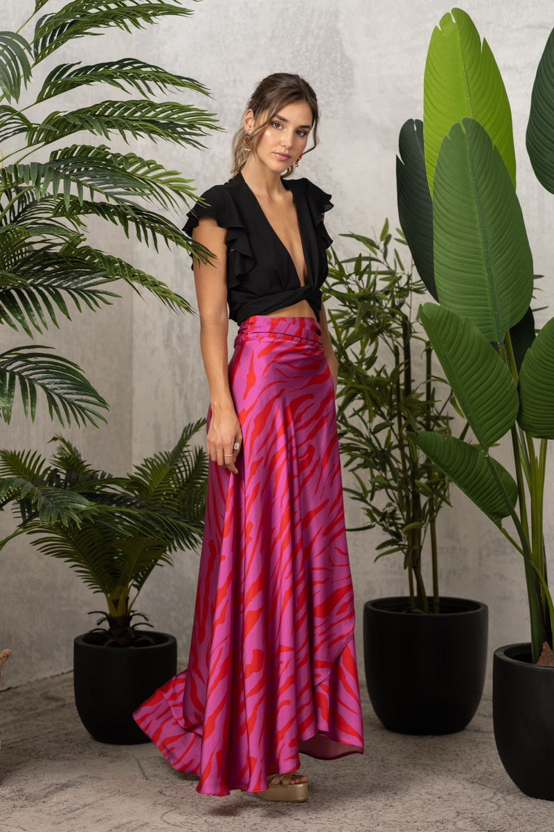 Fuchsia Zebra Skirt
