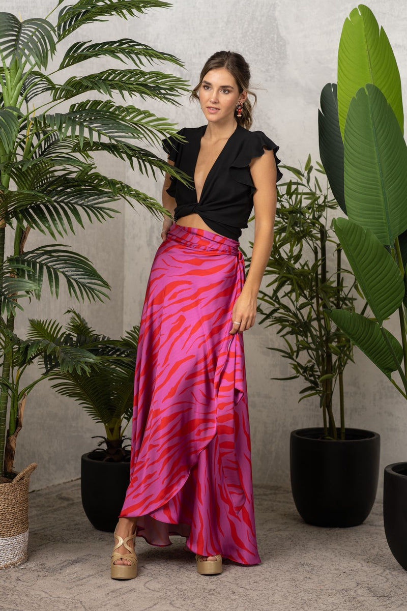 Fuchsia Zebra Skirt