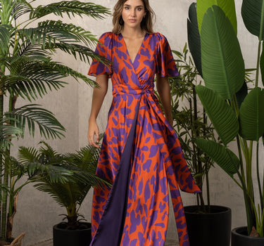 VESTIDO MILA NARANJO MORADO