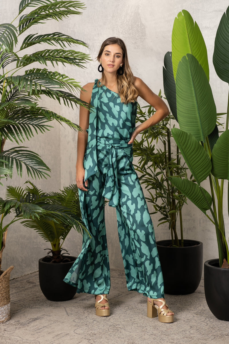 Petrol green/emerald trousers