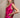 One shoulder silk blouse ANIMAL RED/FUCHSIA