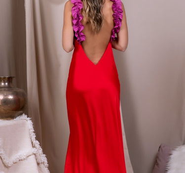 Vestido Vuelos Rojo y Magenta
