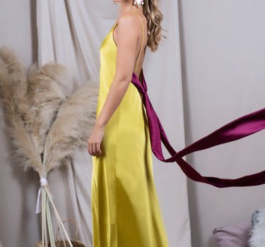 Colomba Light mustard and cherry dress
